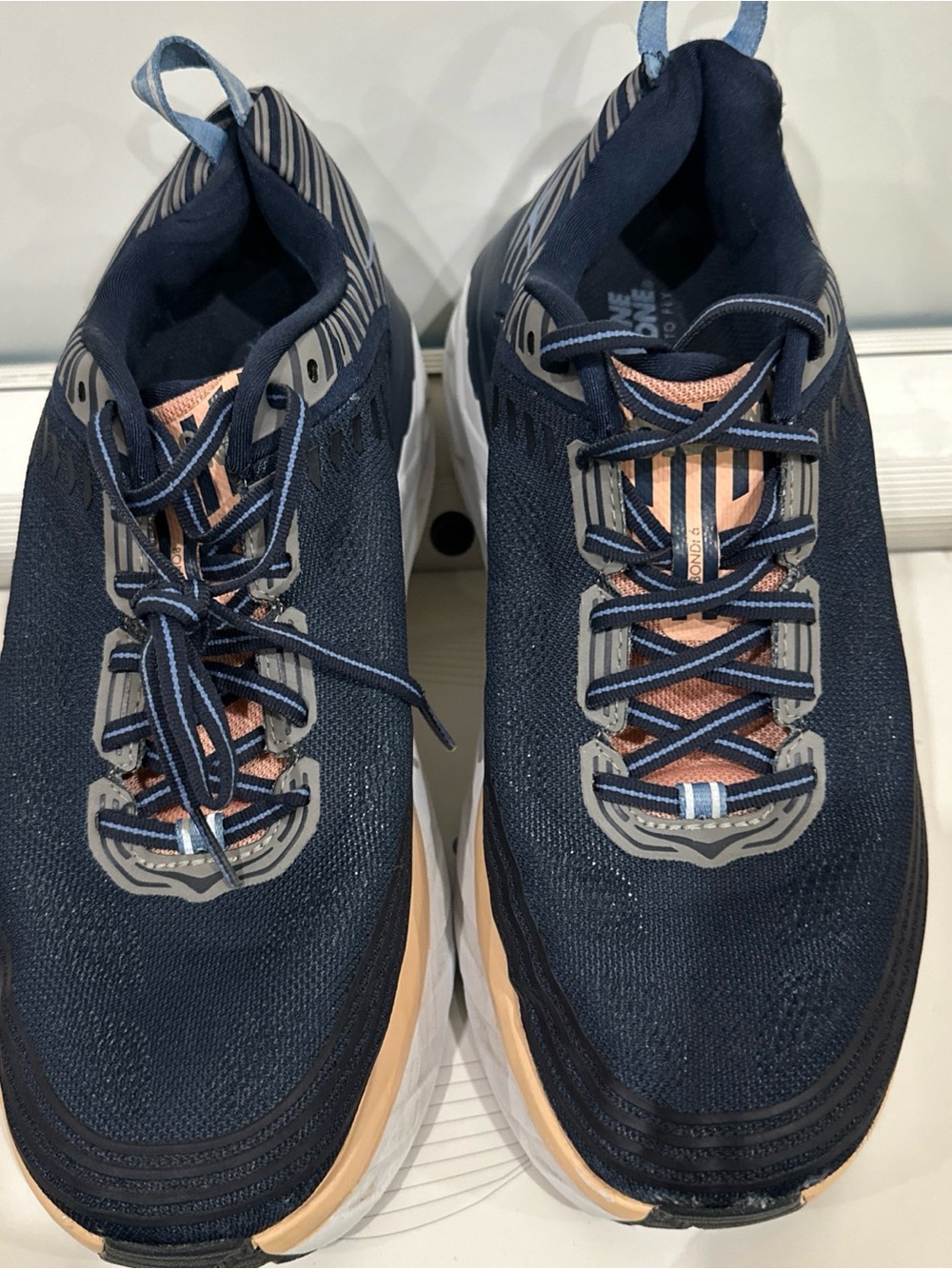 Hoka One One Navy with Peach Lining Running Shoes
